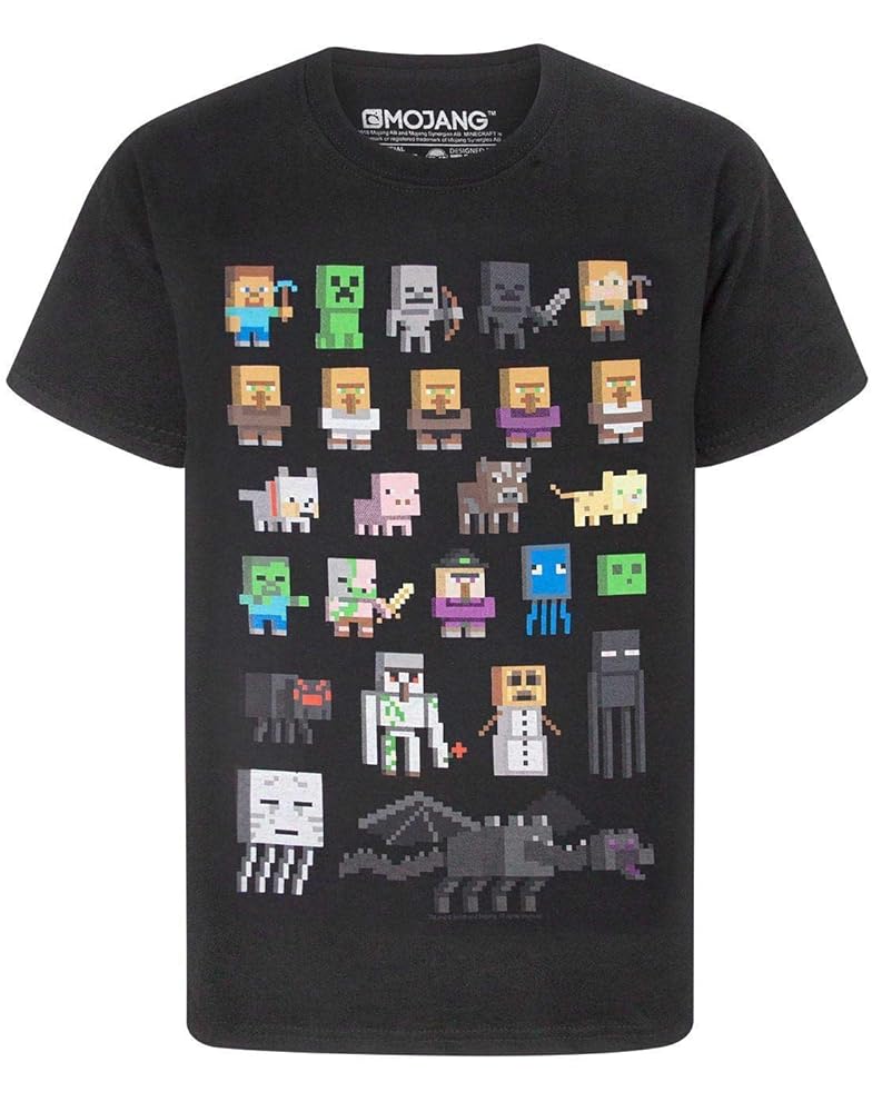 Minecraft クリーパー ブラック Tシャツ マイクラ マインクラフト マインクラフト キッズTシャツ クリーパーフェイス/ブラック M
